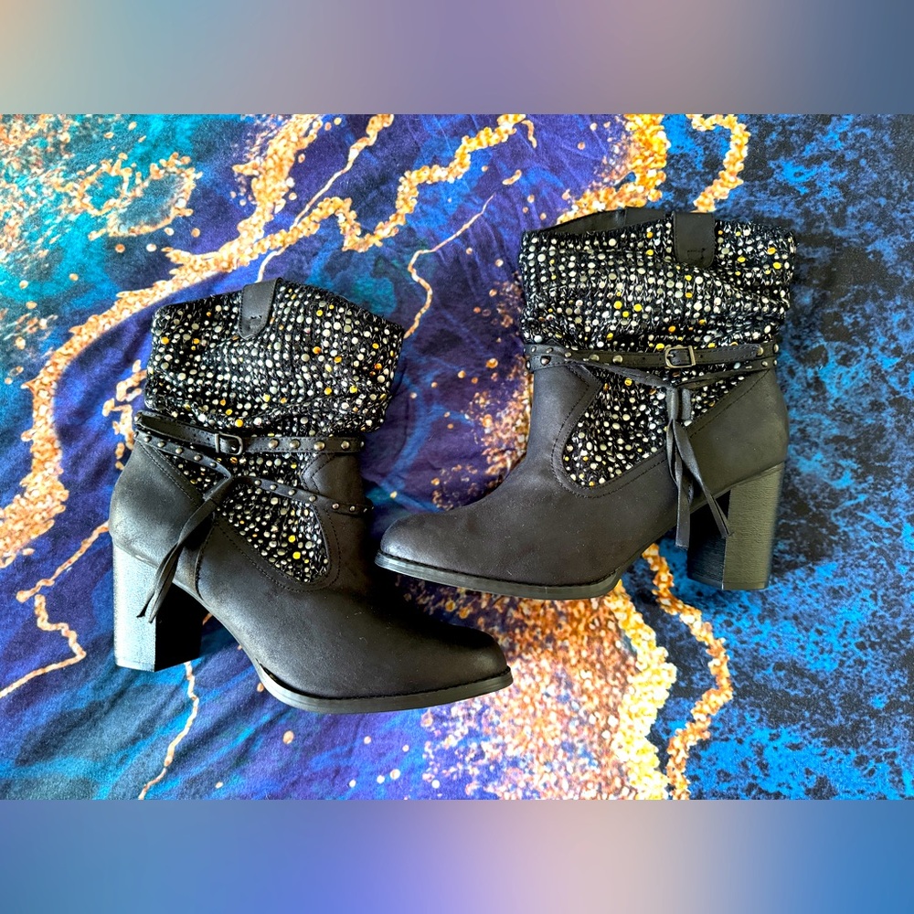 Buckle Not Rated Sequin Booties Size 11